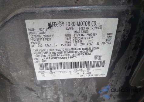 2018 Ford Edge Titanium from USA, damaged, VIN 2FMPK3K92JBB68076